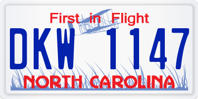 NC license plate DKW1147