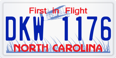 NC license plate DKW1176