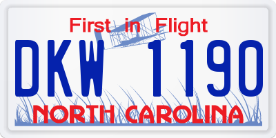 NC license plate DKW1190