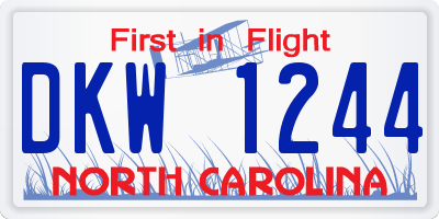 NC license plate DKW1244