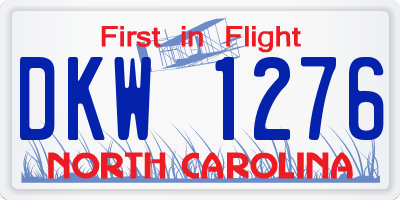 NC license plate DKW1276