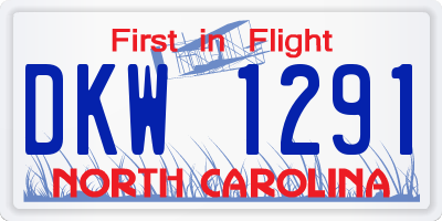 NC license plate DKW1291