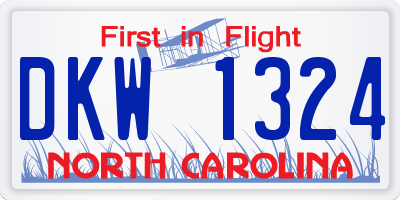 NC license plate DKW1324