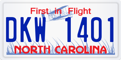 NC license plate DKW1401