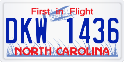 NC license plate DKW1436