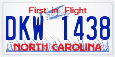 NC license plate DKW1438