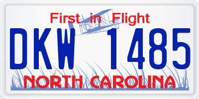 NC license plate DKW1485