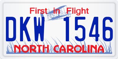 NC license plate DKW1546