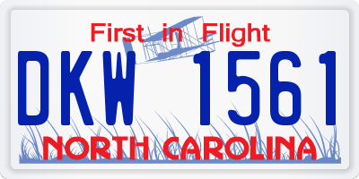 NC license plate DKW1561