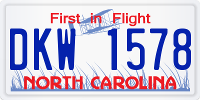 NC license plate DKW1578