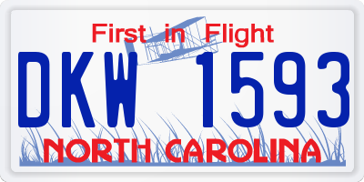 NC license plate DKW1593