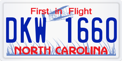 NC license plate DKW1660