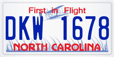NC license plate DKW1678