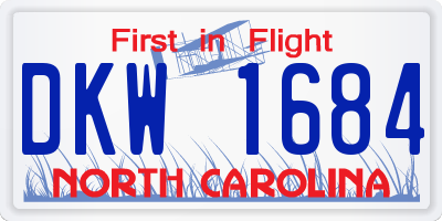 NC license plate DKW1684