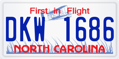 NC license plate DKW1686