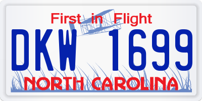 NC license plate DKW1699