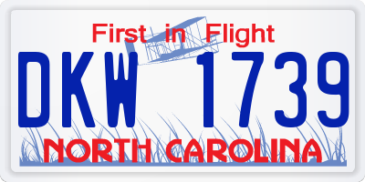 NC license plate DKW1739