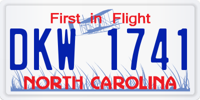 NC license plate DKW1741