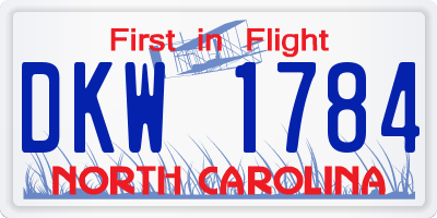 NC license plate DKW1784