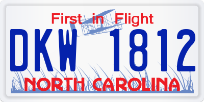 NC license plate DKW1812