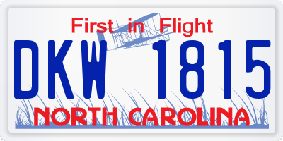 NC license plate DKW1815