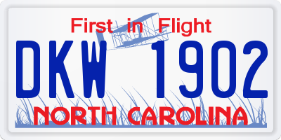 NC license plate DKW1902