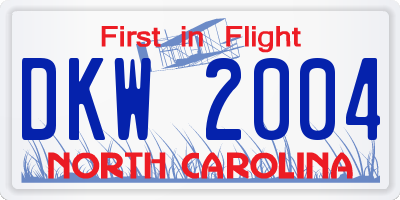 NC license plate DKW2004