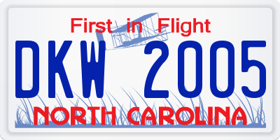 NC license plate DKW2005