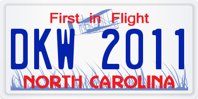 NC license plate DKW2011