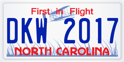 NC license plate DKW2017