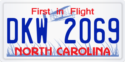 NC license plate DKW2069