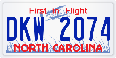 NC license plate DKW2074