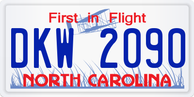 NC license plate DKW2090
