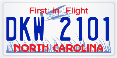 NC license plate DKW2101