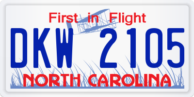 NC license plate DKW2105