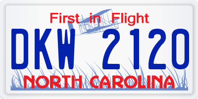 NC license plate DKW2120