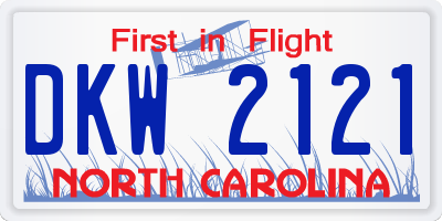 NC license plate DKW2121
