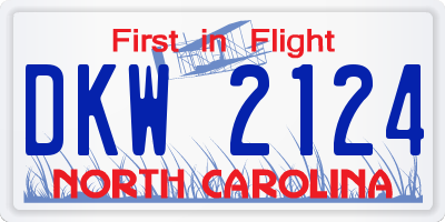 NC license plate DKW2124
