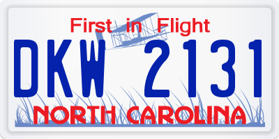 NC license plate DKW2131