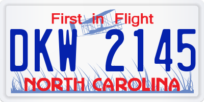 NC license plate DKW2145