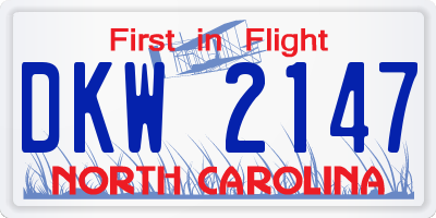 NC license plate DKW2147