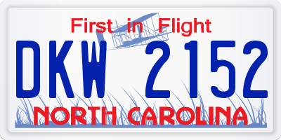 NC license plate DKW2152