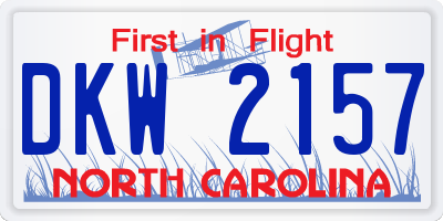 NC license plate DKW2157