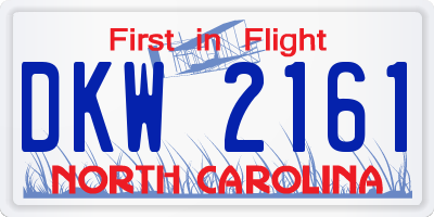 NC license plate DKW2161