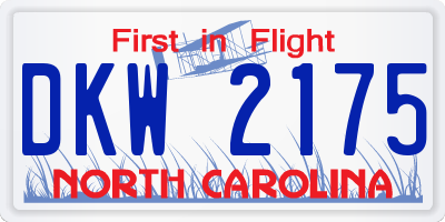 NC license plate DKW2175