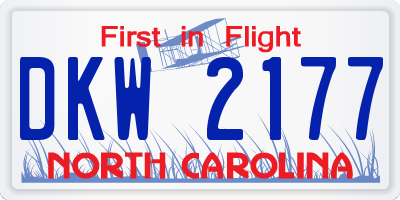 NC license plate DKW2177