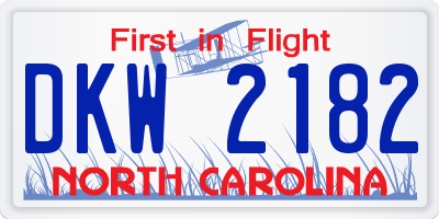 NC license plate DKW2182