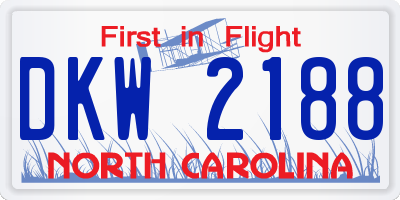 NC license plate DKW2188