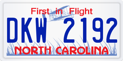 NC license plate DKW2192