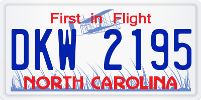 NC license plate DKW2195